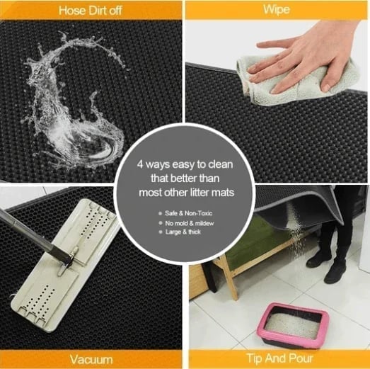 Premium Cat Litter Mat Non-Slip Double Layer Honeycomb Design Easy Clean Trapper - Image 7
