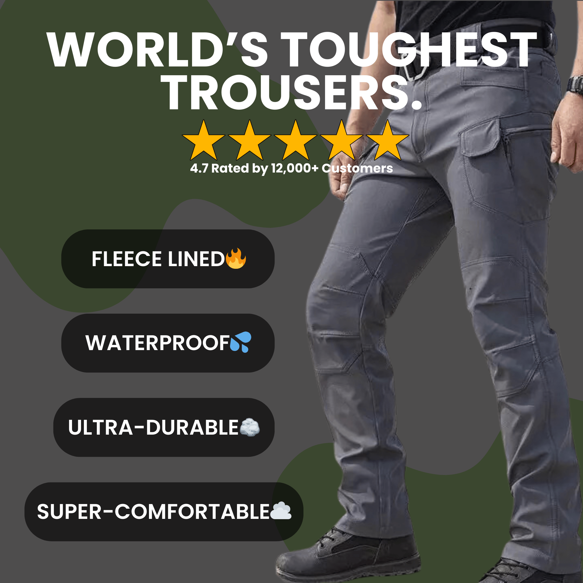 Fleece Lined Waterproof Trousers - Image 2