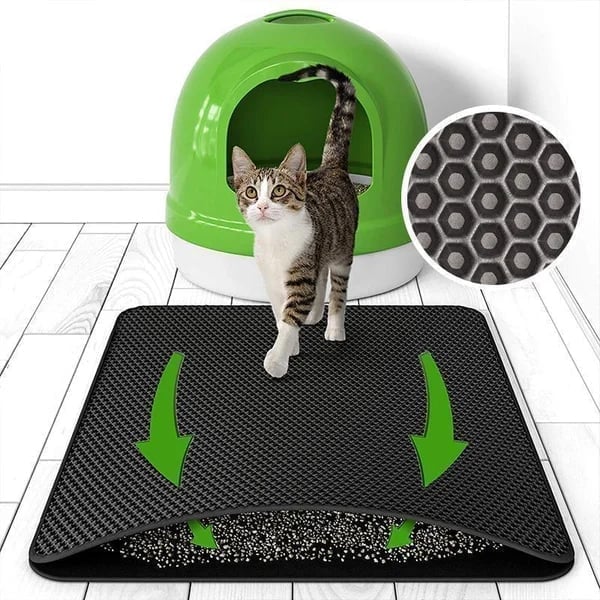 Premium Cat Litter Mat Non-Slip Double Layer Honeycomb Design Easy Clean Trapper - Image 5