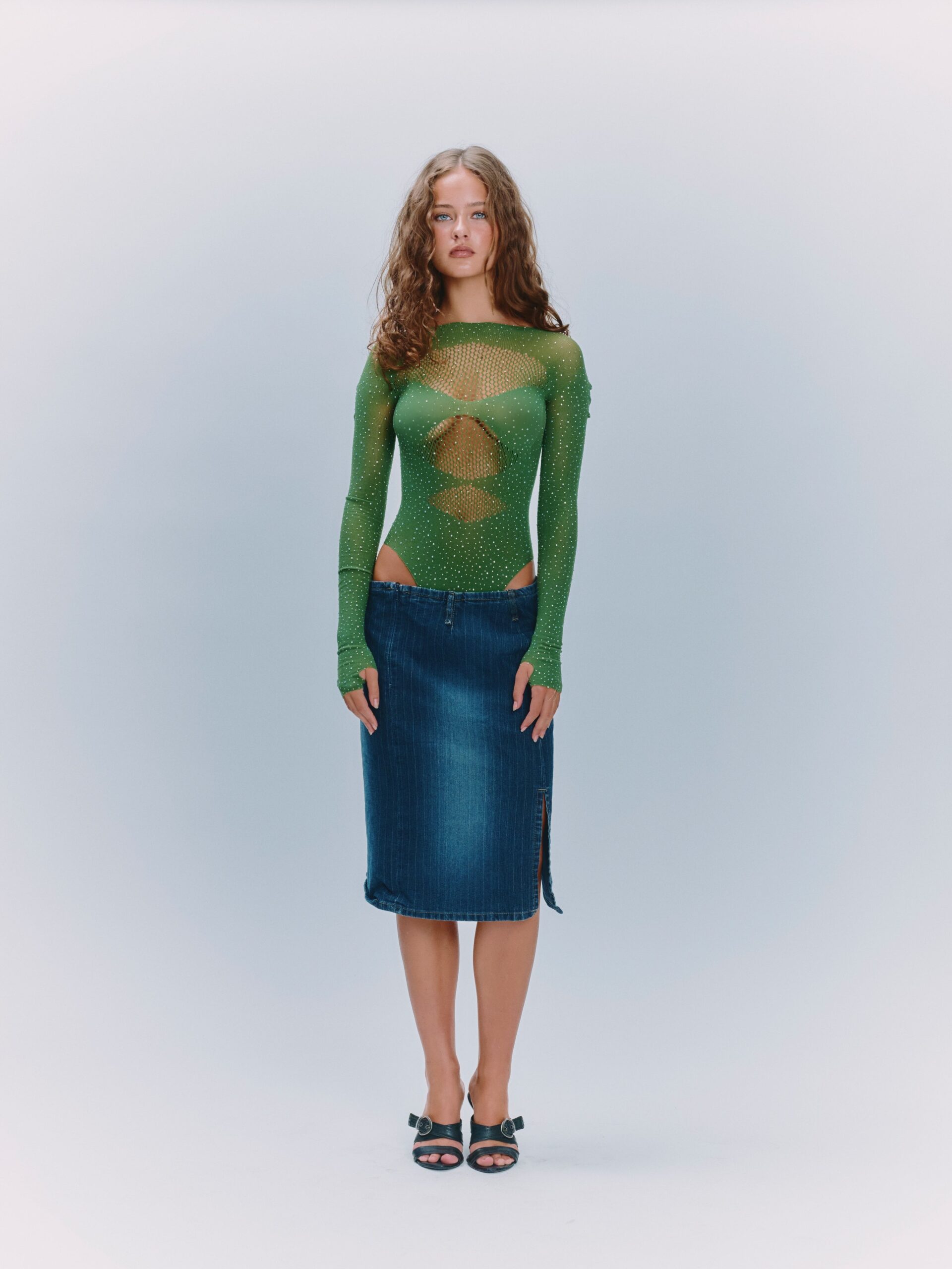 Sculpting Olive Green Long Sleeve Bodysuit