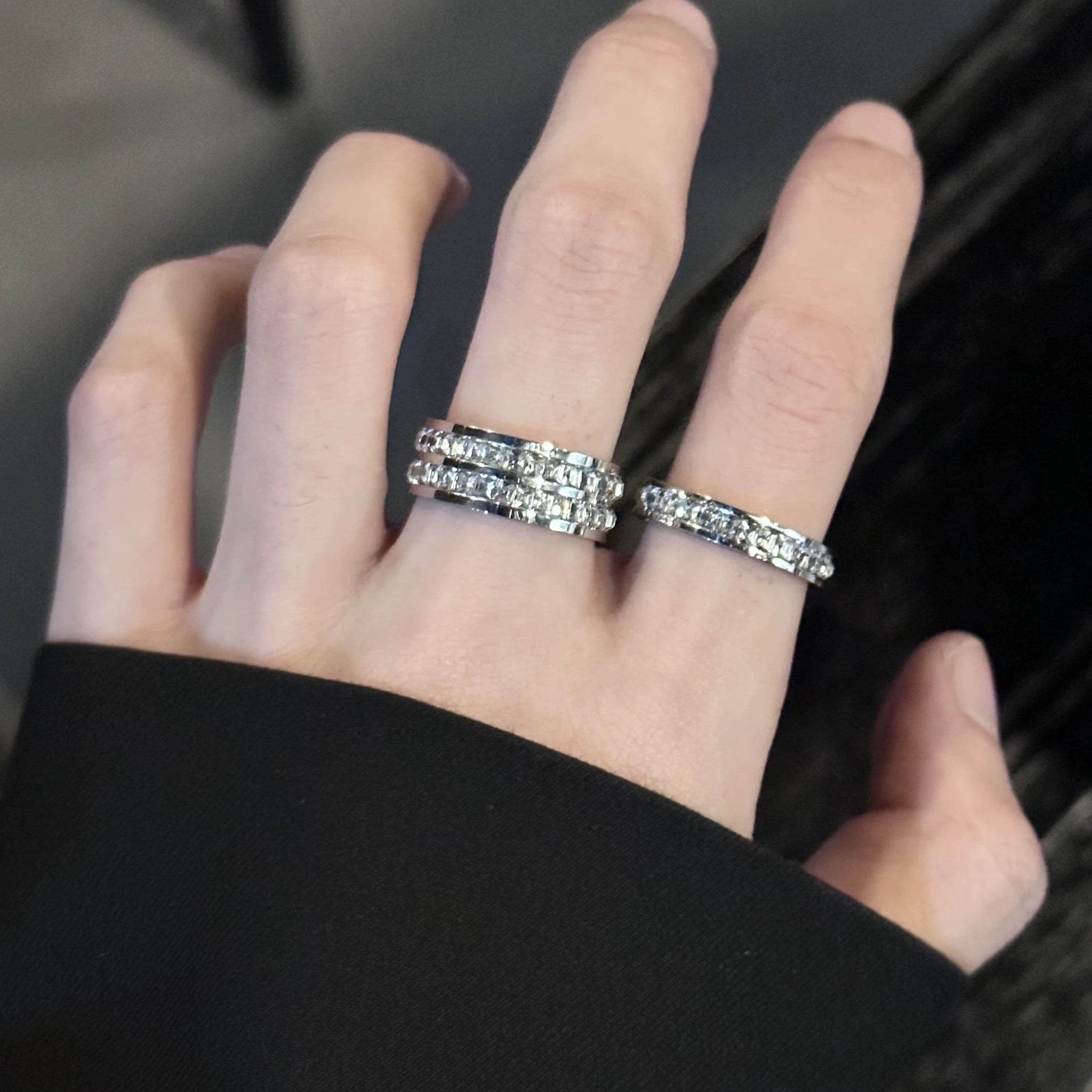 Full Diamond Titanium Ring - Image 3